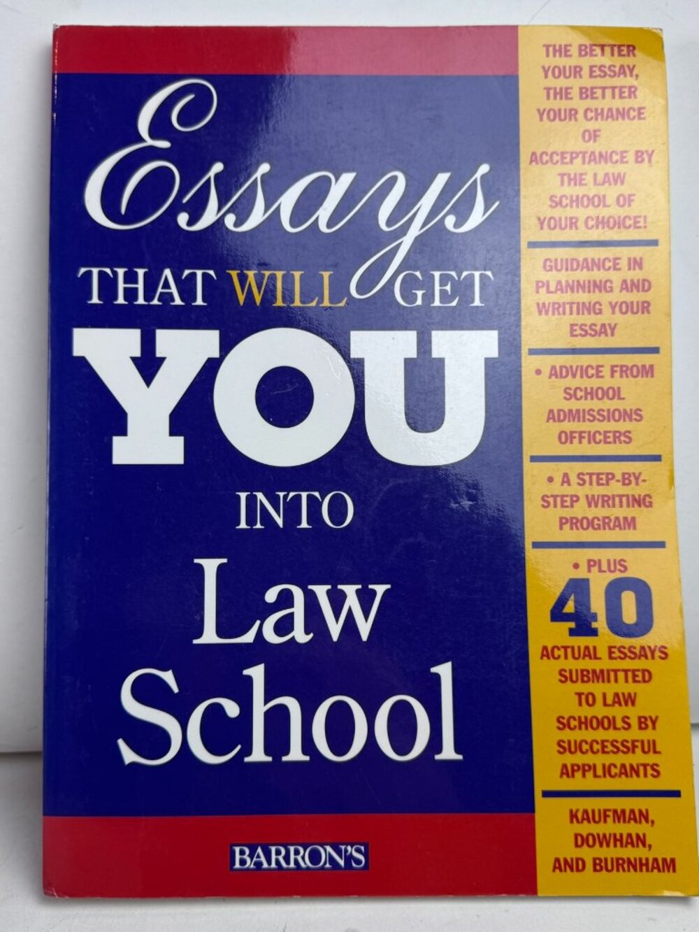 Essays That Will Get You Into Law School Barron's Paperback ISBN 9780764106125
